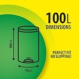 BENEKS 100L Heavy Duty Black Bin Bags – Extra Strong Large Refuse Sacks – Flat Top, Tear-Resistant – 50 Bags per Roll – Size 75 x 100 cm – Ideal for Garden, Home & Commercial Waste - Image 3