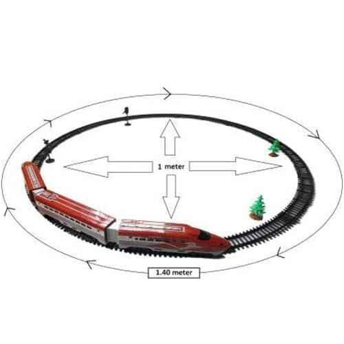 Image of Tigers Bullet Train Set with Light and Sound & Track High Speed Electric Metro Train with Long Track and Flyover Signal Accessories Best Train Toy