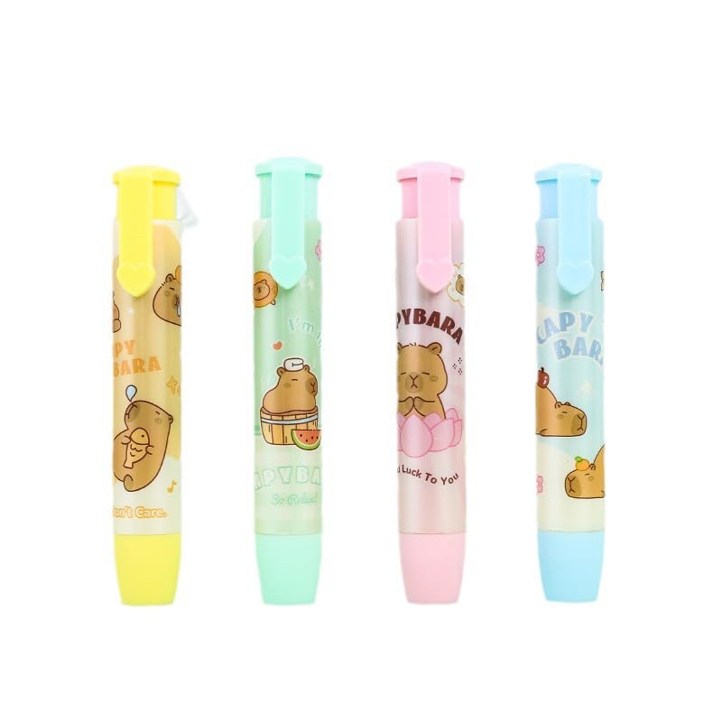 Genérico Creativo Lindo Capibara borradores Dibujos Animados Novedad Pluma en Forma de Goma borradores Escuela papelería Kawaii lápiz Borrador niños Regalos