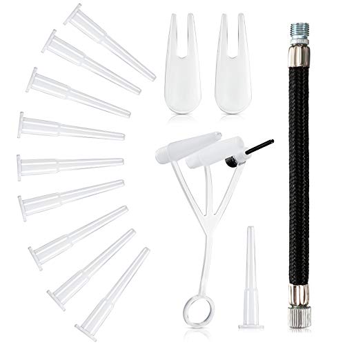 Skylety 16-Piece Exercise Ball Plug Replacement Kit with Needle, Nozzle, Rubber Hose, and Balloon for Yoga, Volleyball, Soccer, Basketball, and Other Inflatable Toys by Skylety - Used condition - US$4.36
