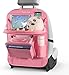 Tsumbay Organisateur de Voiture Kick Mats, Protecteur de siège de Voiture avec Support pour Tablette Pliable, Universel Multi-fonction Organisateur Siège Arrière Rose
