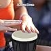 Djembe Drum, 4 Inch African Drum, Maple Wood Drum, Portable Hand Drum, Colorful Lightweight Pattern Bongo Clapping Drum for Musical Percussion (Blue Flame)