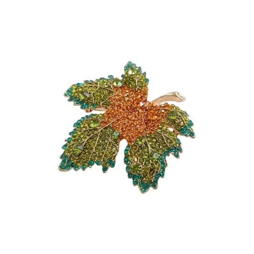Handcrafted Green & Gold Beaded Floral Leaf Brooch Pin – Vintage-Inspired Statement Jewelry-image-22