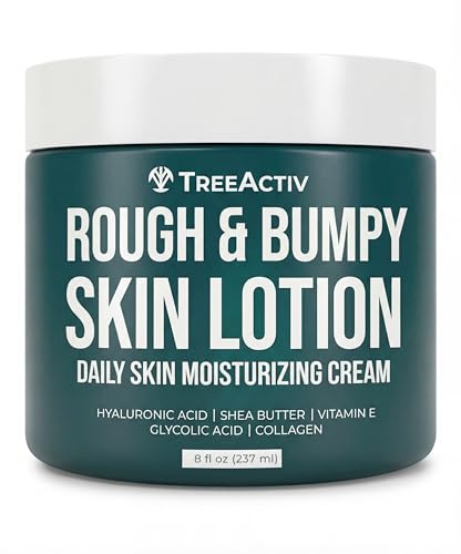 TreeActiv Rough and Bumpy Skin Lotion, 8 fl oz, With Hyaluronic Acid, Shea Butter and Vitamin E, Nourishing Lotion for Rough and Bumpy Skin, Moisturizing Strawberry Legs, For All Skin Types