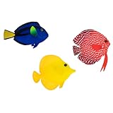 Milisten 3 Piezas Peces Artificiales Luminosos de Silicona Premium Decoración Realista para Acuarios y Peceras Resistentes al Agua y Seguros para Peces