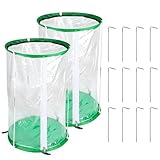 EFUTURETIME 2 x Gewächshaus Klein 55cm x 30cm PVC Treibhaus Pflanzenschutz Schädlingsbekämpfung Portable mit 12 Erdanker für Kübelpflanzen Topfpflanzen