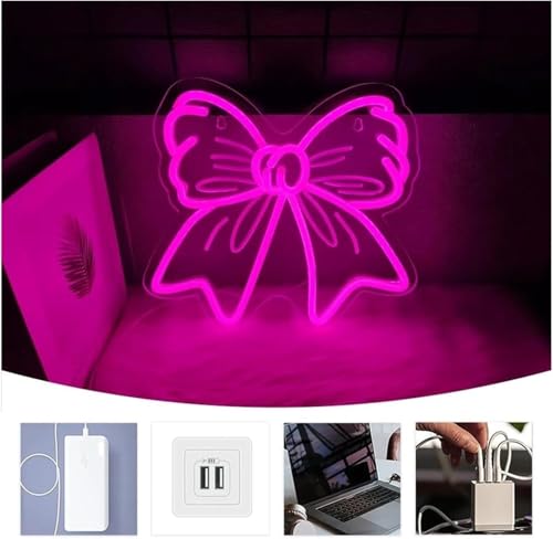 Néon rose en forme de nœud luminescent de 30x28 cm à intensité variable - 4