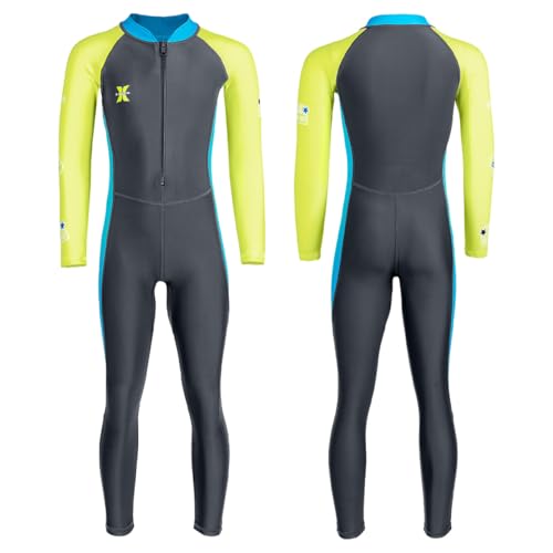 Image of Kids Full Body Swimsuit One piece Long Sleeve Wetsuit Skin Sun Protection Sunsuit Swimwear for Boys S Size