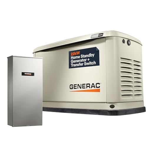 Generac 7043 22kW Air Cooled Guardian Series Home Standby Generator with 200-Amp Transfer Switch - Comprehensive Protection - Smart Controls - Versatile Power - Wi-Fi Connectivity - Bisque