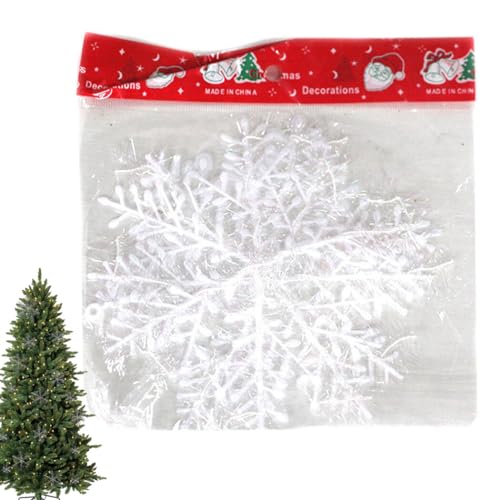 Enfeite de floco de neve de plástico sortido para pendurar no feriado de inverno, 56 peças, decoraçã