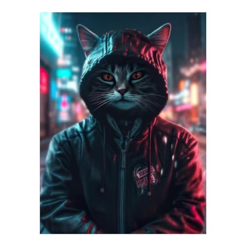 Kit de peinture diamant Chat Cyberwave, cadeau idéal loisir adulte