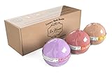 Bath Bomb Gift Set 3 LARGE Bath Fizzies with Silk Soap from Bei Momenti. Natural Organic & Handmade Luscious Scents Fizzy Bath Balls