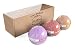 Bath Bomb Gift Set 3 LARGE Bath Fizzies with Silk Soap from Bei Momenti. Natural Organic & Handmade Lush Scents Fizzy Bath Balls for a Relaxed Body a Skin Soothing Moisturizing Fun Gift for Her