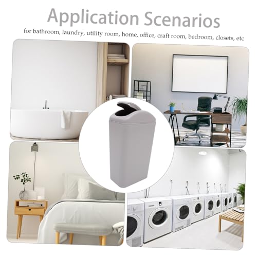 Caneca de basura rectangular con tapa abatible gris 12L miniatura 6