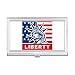 America Flag with Liberty Statue Pattern Business Card Holder Case Pocket Box Wallet