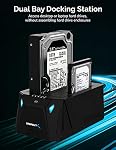 SABRENT 2 Baie USB C Station d'arrimage du disque dur, SSD HDD 2.5 3.5 de pouce SATA case Dock, Externe SSD Pièce jointe, Adaptateur d'alimentation, clonage hors ligne, LED Indicateur, sans outil, câbles USB-c inclus (EC-CH2B)