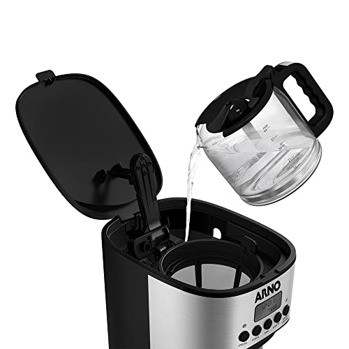 Cafeteira Filtro Digital Arno New Element com 1,8L Tubo misturador e Funções Programáveis CFNE 220v