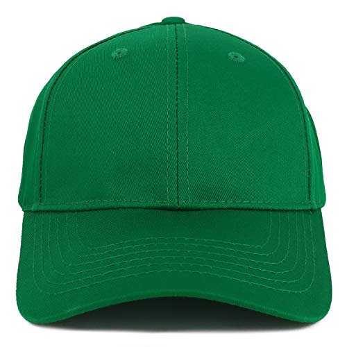 Trendy Apparel Shop Youth Size Kid's 6 Panel Cotton Twill Baseball Cap - Kelly Green #TOP1