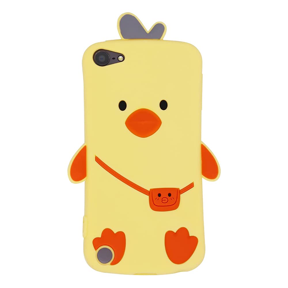 ZchikoCute 3D Cartoon Duck Cover Case for Apple iPod touch 7 (7th Generation) / iPod touch 6 (6th Generation) / iPod touch 5 (5th Generation), Soft Silicone Cases Protector. (Yellow)