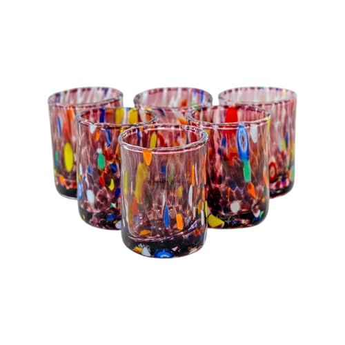 MurArt Bicchieri da Liquore di Murano Set da 6 bicchieri da 30ml Collezione Tower in vetro soffiato a mano in lavorazione artigianale Made in Italy