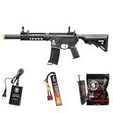 Lancer Tactical Gen 3 M4 Carbine SD Airsoft with Programmable Mosfet/ETU-Electric Full/Semi-Auto AEG Rifle (Lipo Battery & Charger Included) (Black)