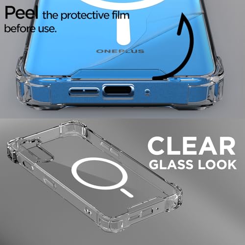 Image of Pikkme Back Cover for OnePlus Nord Mag-Safe Shockproof PC + TPU Protective Case Magnetic Support Bumper Case (Transparent Mag-Safe)