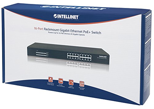 Image of Intellinet 16-Port Gigabit Ethernet Poe+ Switch - 220W Power Budget, 30W per Port, Auto Uplink Support, Rack-mountable - 3 Yr Mfg Warranty - 560993