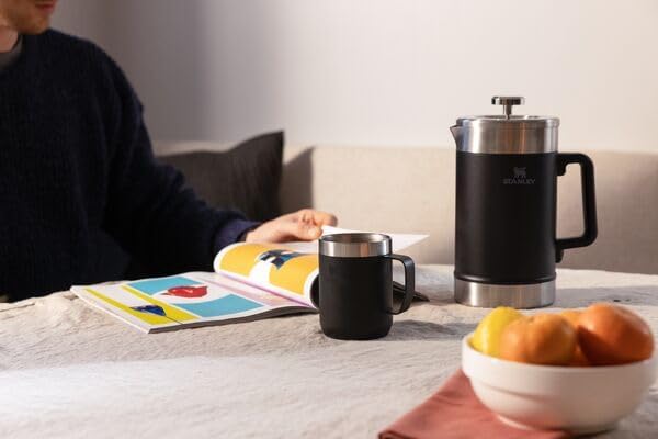 STANLEY Classic Stay-Hot French Press Coffee Maker 48 oz | 5 Minute Brew, 4 Hours Hot | Mesh Filter for Coffee Grounds | Insulated Stainless Steel French Press | BPA-Free | Cream Gloss - 5
