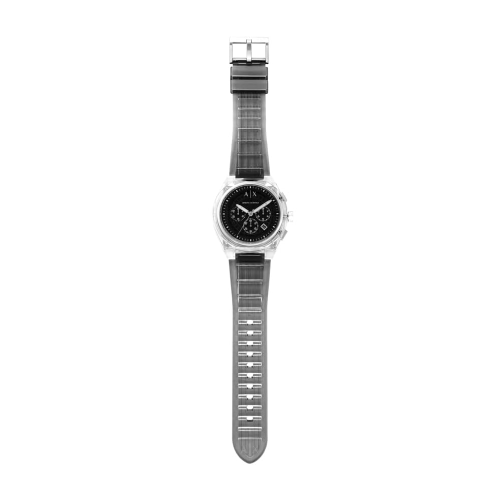 Armani Exchange Reloj para Hombre, Movimiento cronógrafo de Cuarzo y Caja de 44 mm con Correa de Poliuretano