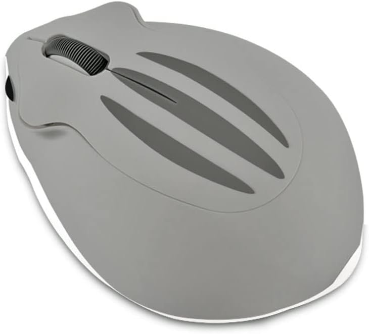 YOCUNKER Wireless Mouse 2.4Ghz Hamster Shape Cute Animal Design M Size Silent Click USB Optical Mouse Lightweight for Kids Compatible with PC/Laptop/Computer/MacBook(Gray)