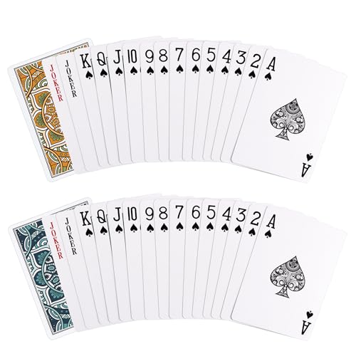 Aomaic 2 Stück Spielkarten Standard Spielkarten Designer Profi Pokerkarten Kartendeck Spielkarten für Familien Kartenspiele Party Texas Holdem Poker Blackjack Euchre Canasta – Bild 3
