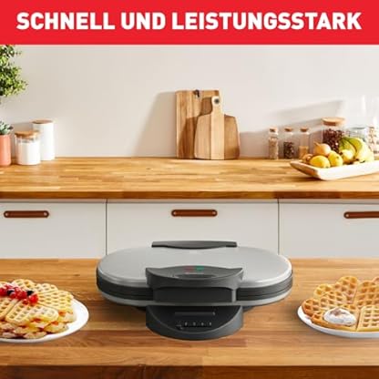 Tefal Doppel-Herzwaffeleisen WM311D, Stufenloser Temperaturregler für Bräunung nach Wunsch, Antihaftbeschichtete Platten, Teigauffang-Vorrichtung, 1200W,‎ 37 x 11.4 x 28.5 cm – Bild 4
