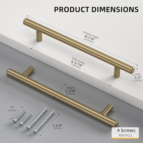 Goldenwarm 10 Pack 6-5/16" Champagne Bronze Cabinet Pulls Cabinet Handles by Goldenwarm - Used condition - Image 3
