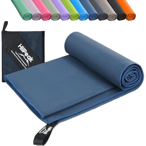 HiiPeak Microfibre Towel Compact Camping Beach Towel - Quick Dry Lightweight Absorbent Sports Gym Swimming Hiking Drying Towel for Men,Women (Navy Blue-1pack, 200cm x 100cm) XXL - 200cm x 10