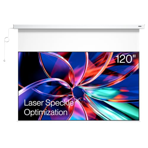Valerion 120" PureVision Motorized Projector Screen, Laser Speckle Reduction, Auto-Sync with Projector, 4K/8K UHD Ready, 20" Adjustable Drop, Black Backing for Enhanced Contrast, Long Throw Only by Valerion - Used condition - CA$819.19