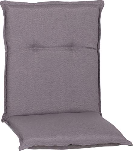 Beo Gartenstuhlauflage Niedriglehner Wasserabweisend Turin | Made in EU Premium-Qualität | Niedriglehner Auflagen UV-beständig und waschbar | Atmungsaktive Stuhlauflage Niedriglehner in Grau, Hellgrau