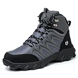 HACKLEY Hombres Zapatos de Seguridad Altos Punta de Acero, Botas de Trabajo Transpirable, Anti-pinchazos Calzado de...
