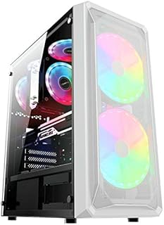 ionz KZ10W PC MID ATX GAMING CASE WHITE ATX TEMPERED GLASS SIDE WITH 2 160MM RGB FANS