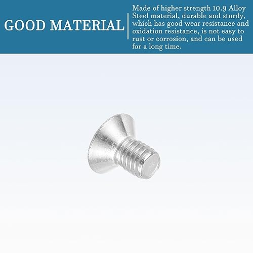 QUARKZMAN M3 x 5mm Hex Sockel Flachkopf Senkschrauben x 50STK. Edekstahl Sockel Kopf Kappe Schrauben für Maschinen und Möbel, [Silber]