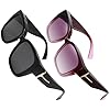 JSTHHTT 2Pcs Surlunettes de Soleil Polarisées pour Homme et Femme, Lunettes de Soleil Tendance Carrées Unisexe, pour Conduite, Cyclisme, Sport et Loisirs Protection UV400