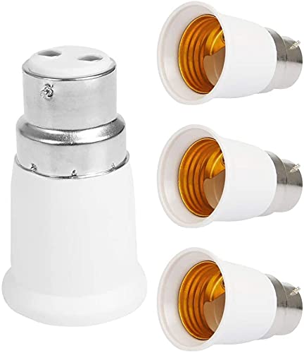 B22 to E27 Screw Base Socket Lamp Holder Light Bulb Adapter (2 Piece)| Plastic, Metal, Polycarbonate | White-image-14