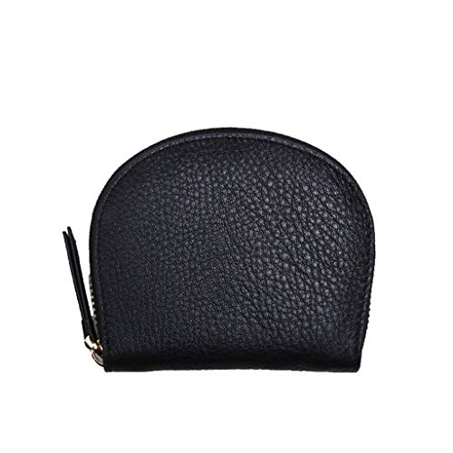 XUANLAN Akkordeon Style Leder Kreditkarteninhaber Geldbörse Reißverschluss Große Kapazität Safe Travel Wallet Card Case (Color : Black)