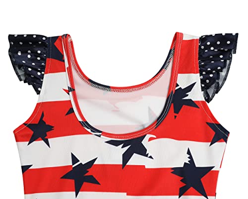 Image of iLover Girls Sparkle One Piece Swimsuits Crossback Swimwear Beach Bathing Suit with Adjustable Strap 4-10 Years