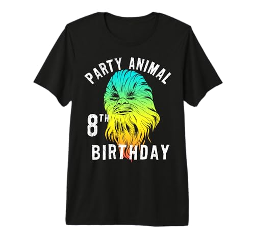 T-shirt Star Wars Chewie Party Animal 8th Birthday portrait couleur enfant