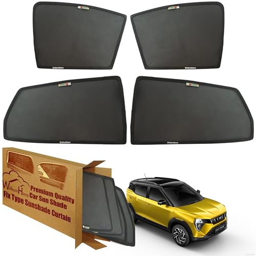 Image of WolkomHome Car Window Sun Shade Protector Curtains Set of 4 pc for xuv 3xo