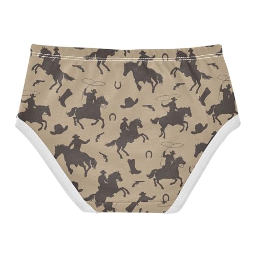 Little Girls Cowboy Horse Rodeo Underwear Soft Cotton Kids Panties in Sizes 2/3t, 4t, 5t, 6 and 82