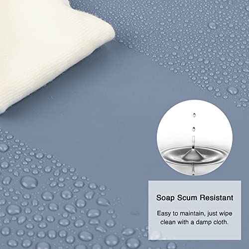 Qidordour Shower Curtain Liner, Bathroom Shower Curtains Set With Hooks, 71" X 71" Waterproof Peva Bathtub Curtain With Magnets, Bath Tub Shower Stall Curtains For Hotel, Gym, Dorm, Toilet, Grey Blue #TOP3