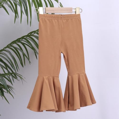 Girls Flare Pants Girls Wide Leg Ruffle Solid Elastic Waisted Casual Tights Soft Comfy Baggy Comfy Joggers Trousers2