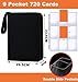 Card Binder 9 Pocket Premium Zipper Trading Card Album 720 Cards Folders for Collectible MTG TCG Sports Cards Binder (Black)