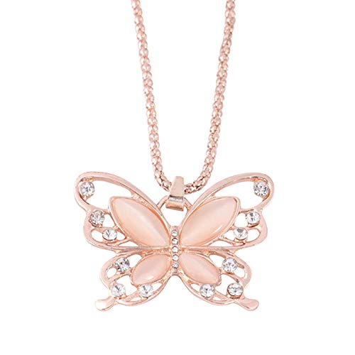 Preisvergleich Produktbild Deanyi Frauen Halsketten Strickjacke Neckalce Rose Gold Strickjacke Ketten Schmetterlings Halskette weibliche langer Schmuck Bürobedarf